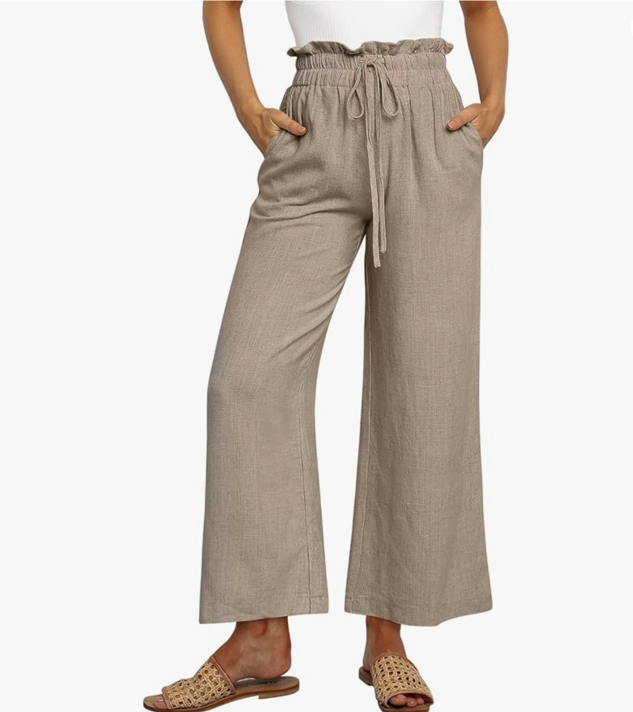 Linen cropped pants